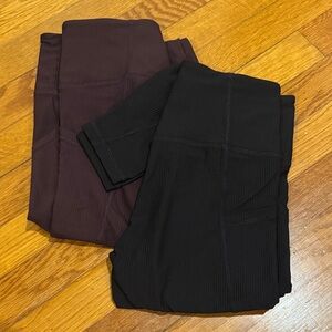 Old Navy Women's Ribbed Leggings in Black & Brown